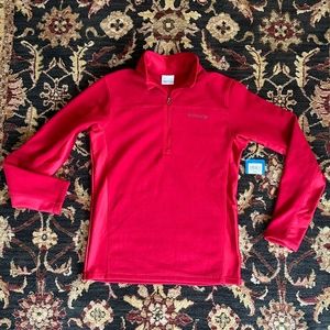 Columbia Fitted micro-fleece half-zip pullover, Red